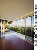 Modern Living Room with Sliding Door