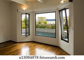 vista interior, de, janelas sacada