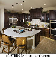 interior, de, um, contemporâneo, cozinha