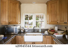 interior, de, um, tradicional, cozinha