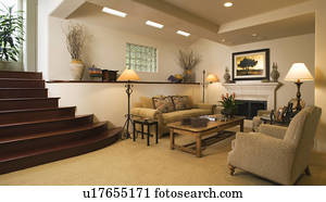 Interior of a traditional family room