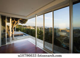 Modern Living Room with Sliding Door