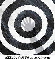 Black and white bullseye target
