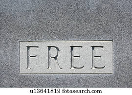 pedra, com, palavra, 'Free', ligado, it.