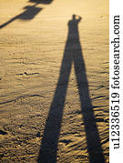 sombra, de, homem, ligado, sujeira, em, sundown