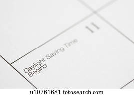 calendar displaying Daylight Savings Time