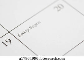 cima, de, calendário, exibindo, a, começando, de, primavera