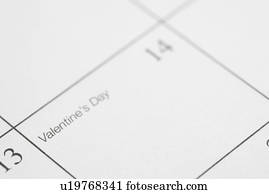 cima, de, calendário, exibindo, dia dos namorados