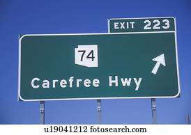 A sign that reads “Carefree Hwy”