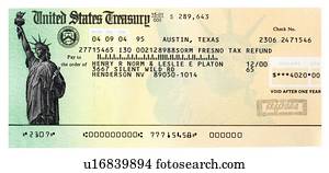 states united treasury check fictitious copy refund fotosearch photography
