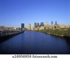 skyline, de, filadélfia